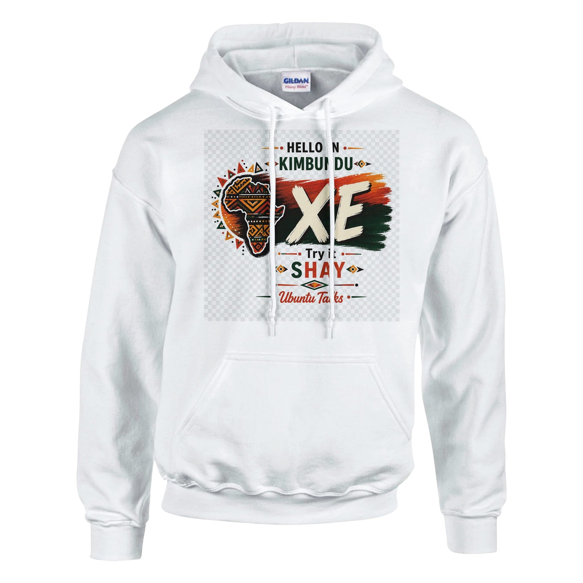 Ubuntu Talks Tsonga Hello Hoodie — XEWANI (Design 1) — Gelato product mockup