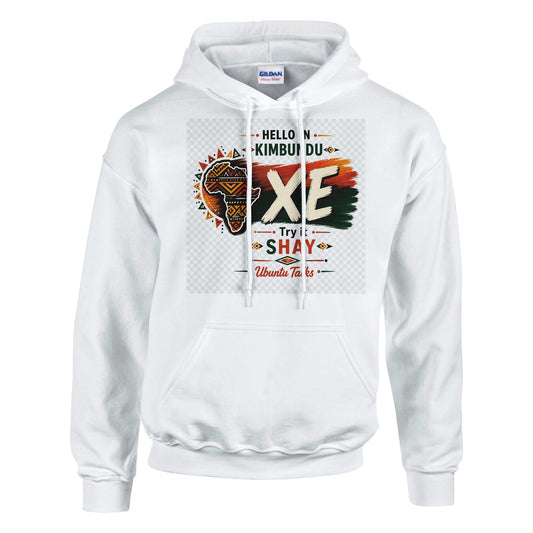 Ubuntu Talks Tsonga Hello Hoodie — XEWANI (Design 1) — Gelato product mockup