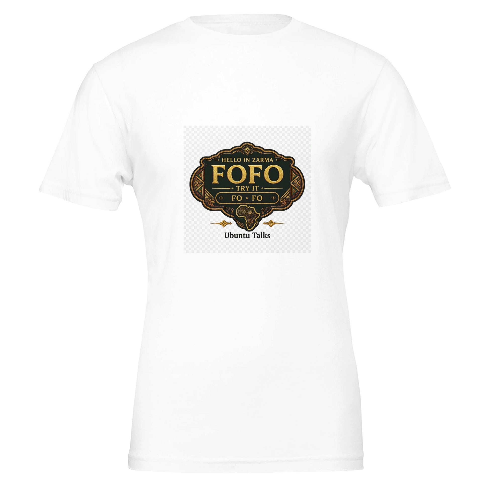 Ubuntu Talks Zarma Hello T-Shirt — FOFO — Gelato product mockup