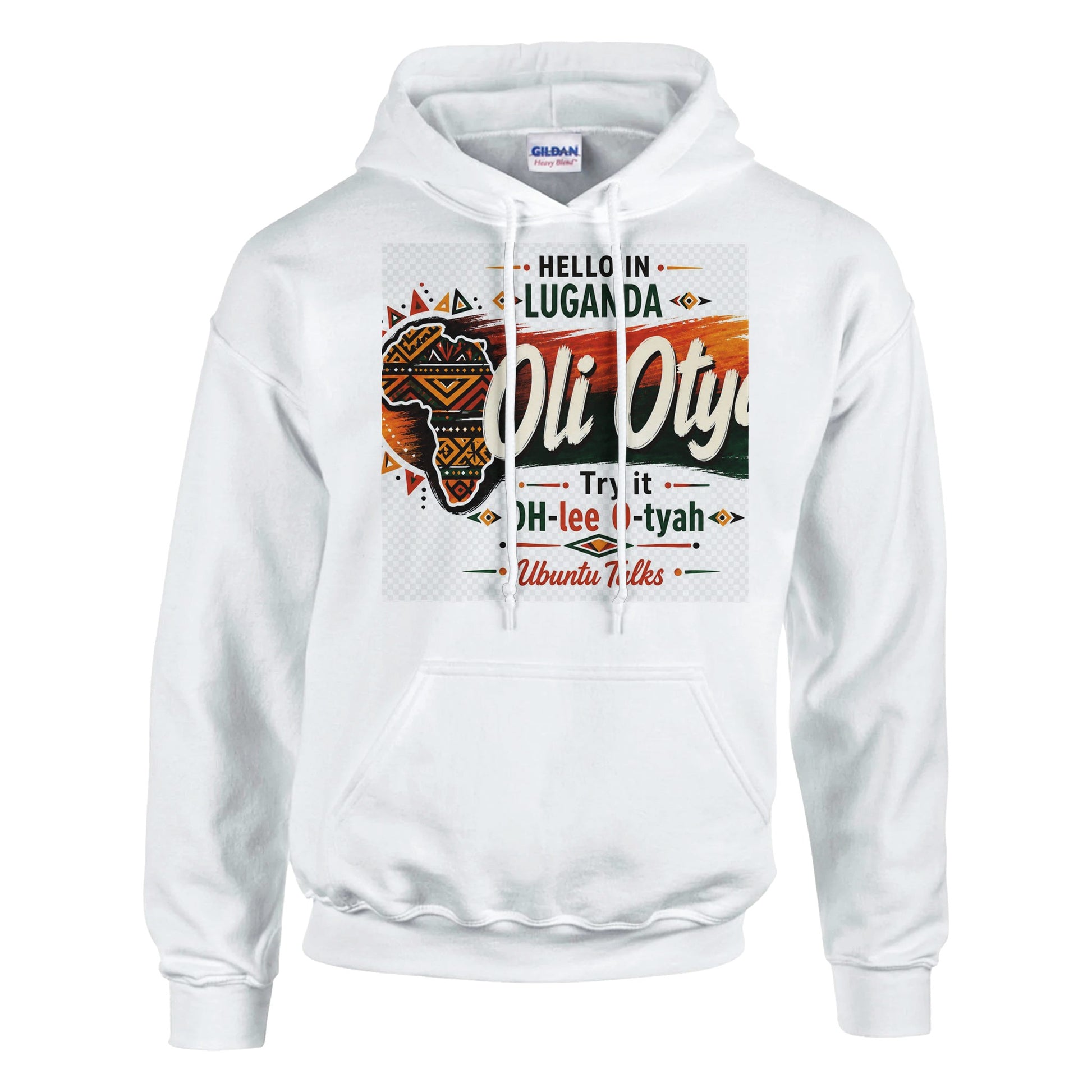 Ubuntu Talks Sukuma Hello Hoodie — ULIMOLA (Design 1) — Gelato product mockup
