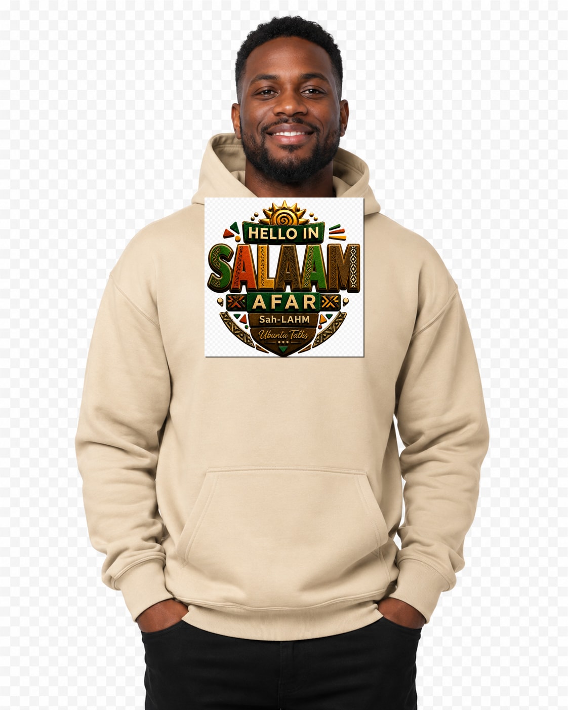 ubuntu-talks-afar-hello-hoodie-d04 — Custom model mockup