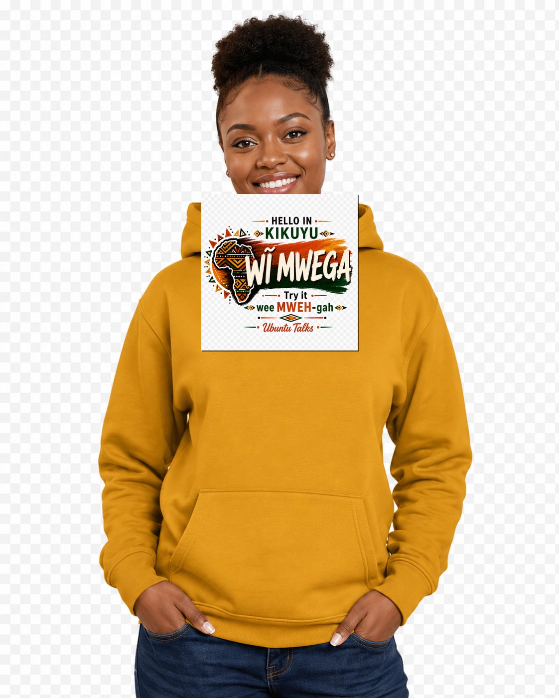 ubuntu-talks-chinyanja-hello-hoodie-d01 — Custom model mockup