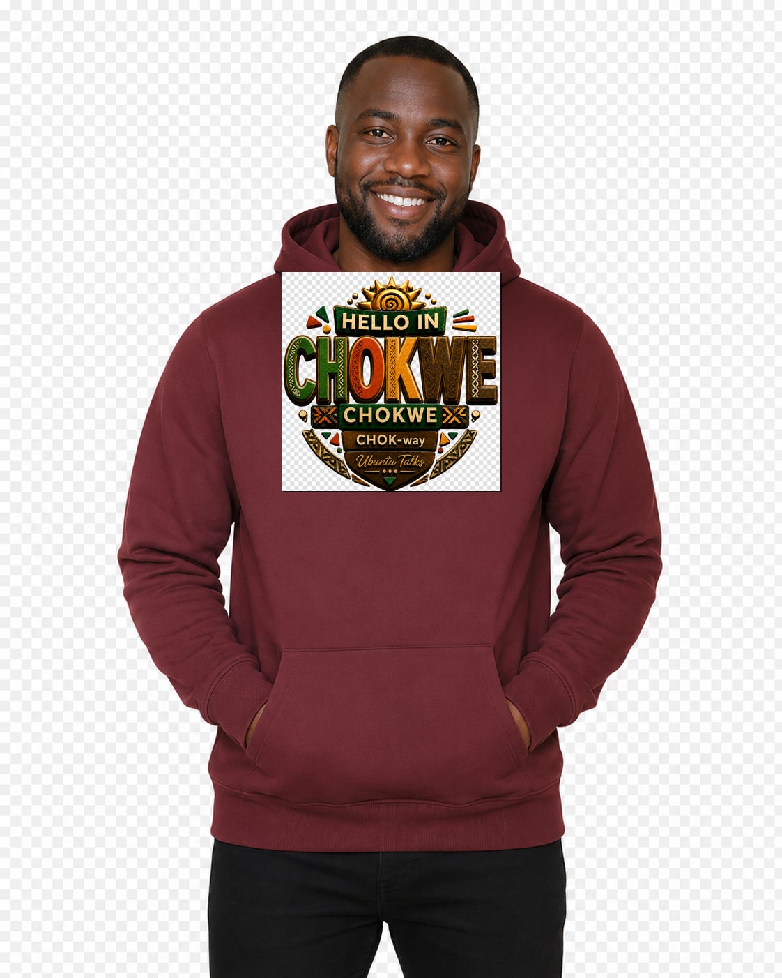 ubuntu-talks-chokwe-hello-hoodie-d04 — Custom model mockup