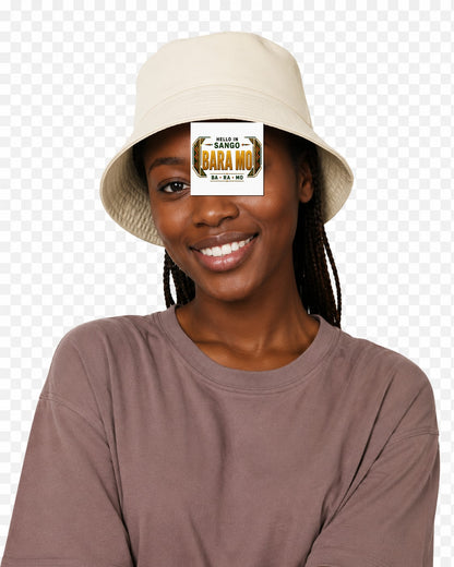 ubuntu-talks-efik-hello-bucket-hat-d01 — Custom model mockup