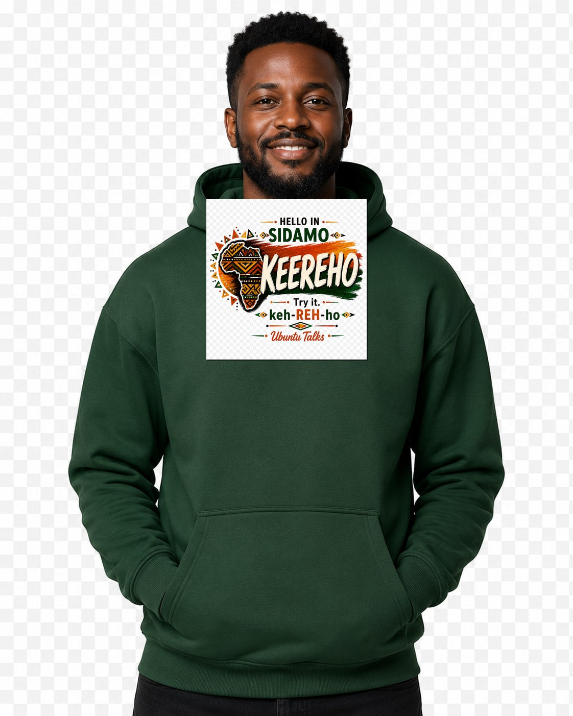 ubuntu-talks-ibibio-hello-hoodie-d01 — Custom model mockup