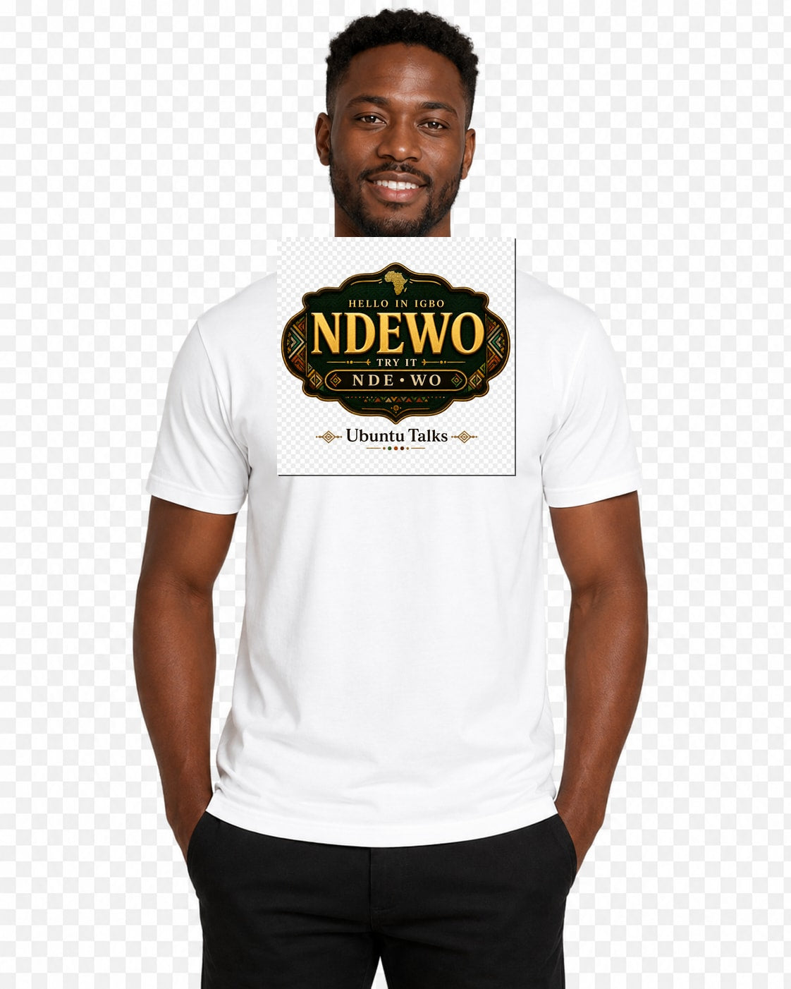 ubuntu-talks-igbo-hello-tee-d02 — Custom model mockup