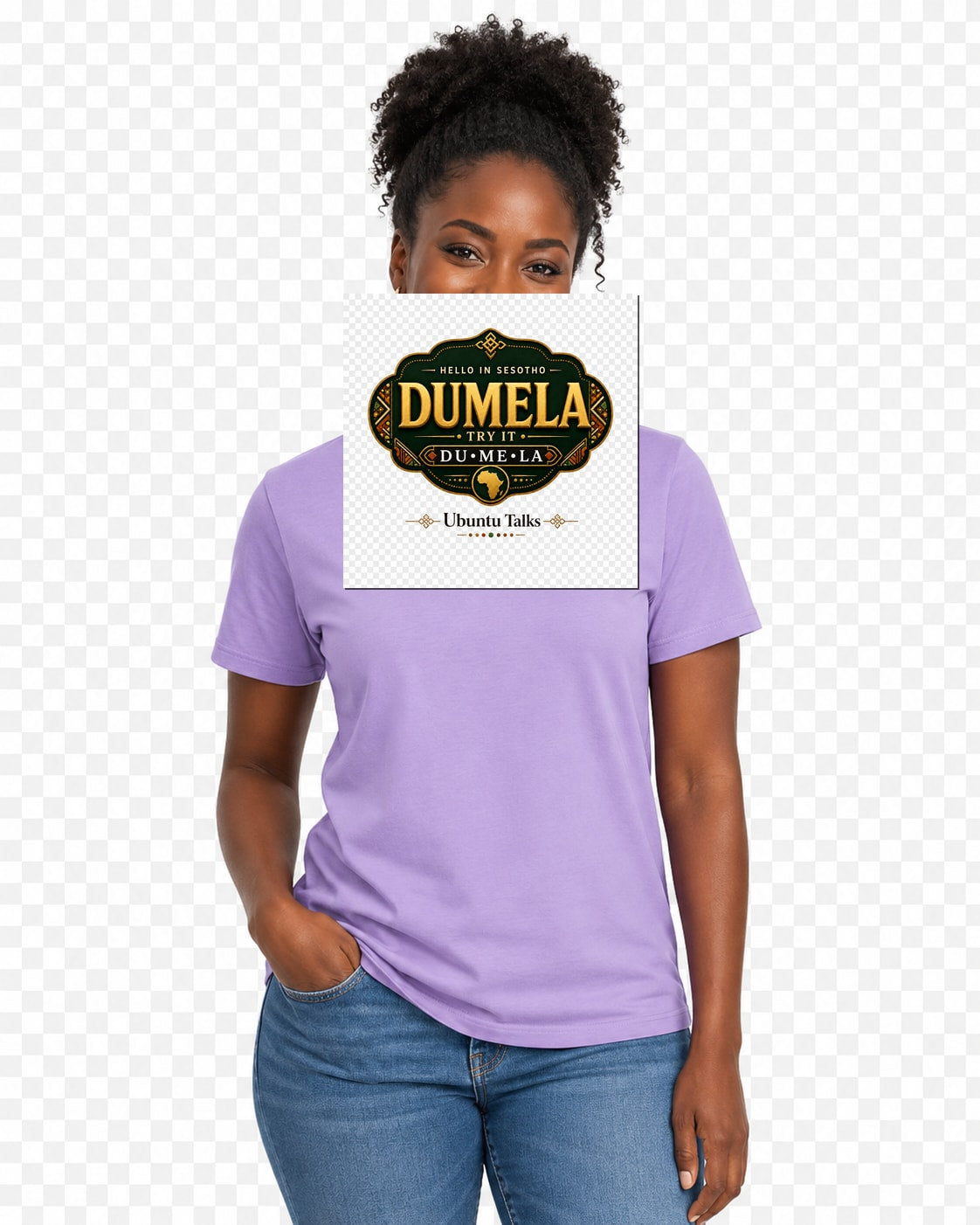 ubuntu-talks-kinyarwanda-hello-tee-d02 — Custom model mockup