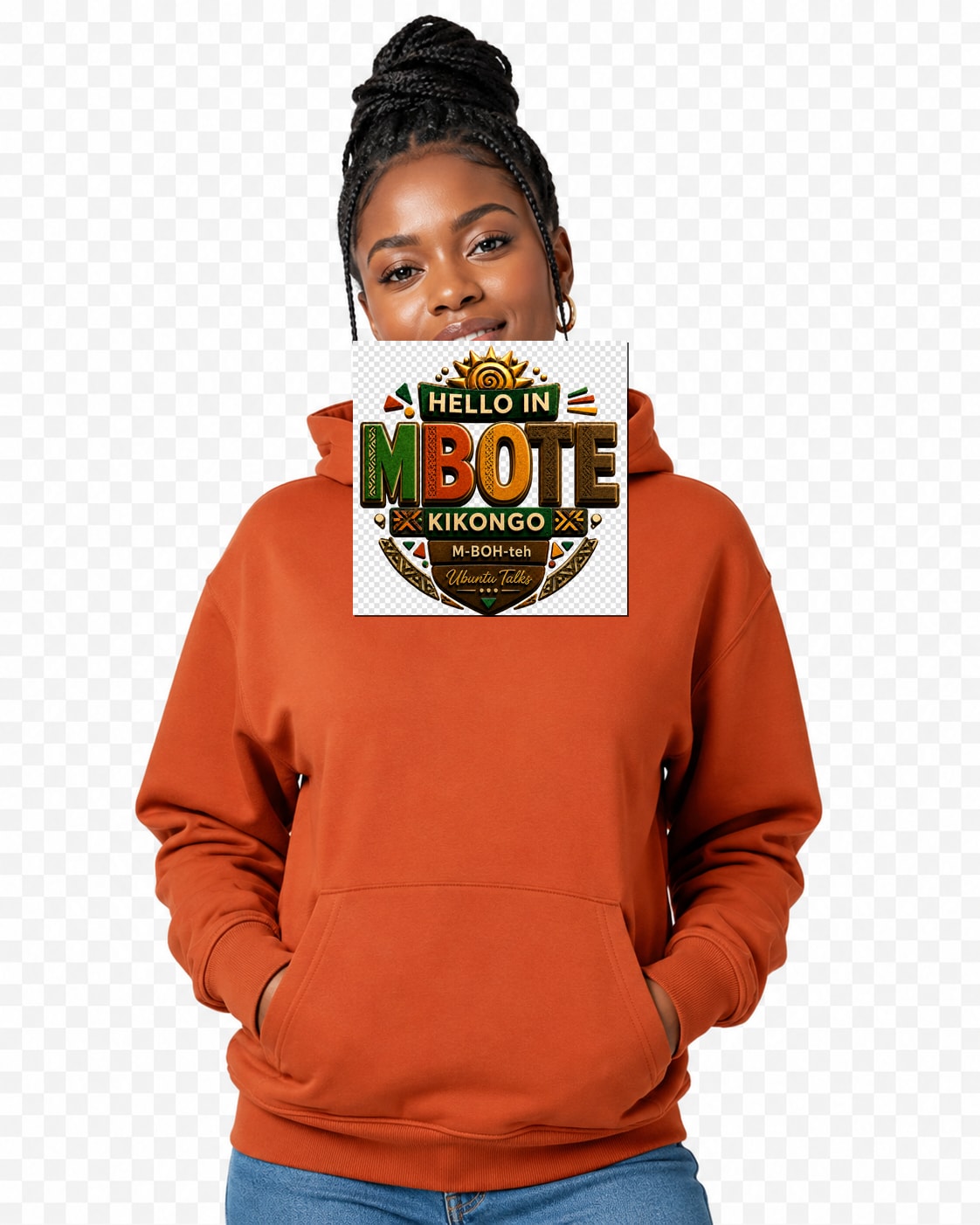 ubuntu-talks-luhya-hello-hoodie-d04 — Custom model mockup