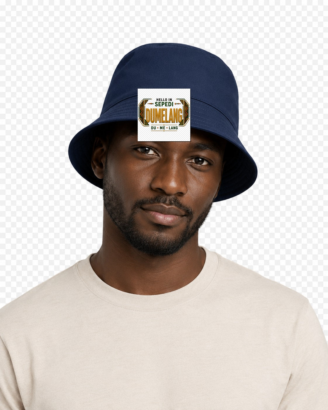 ubuntu-talks-sepedi-hello-bucket-hat-d01 — Custom model mockup
