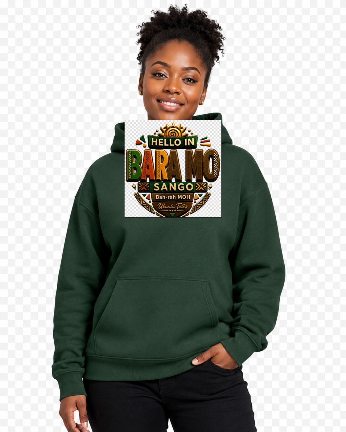 ubuntu-talks-siswati-hello-hoodie-d04 — Custom model mockup