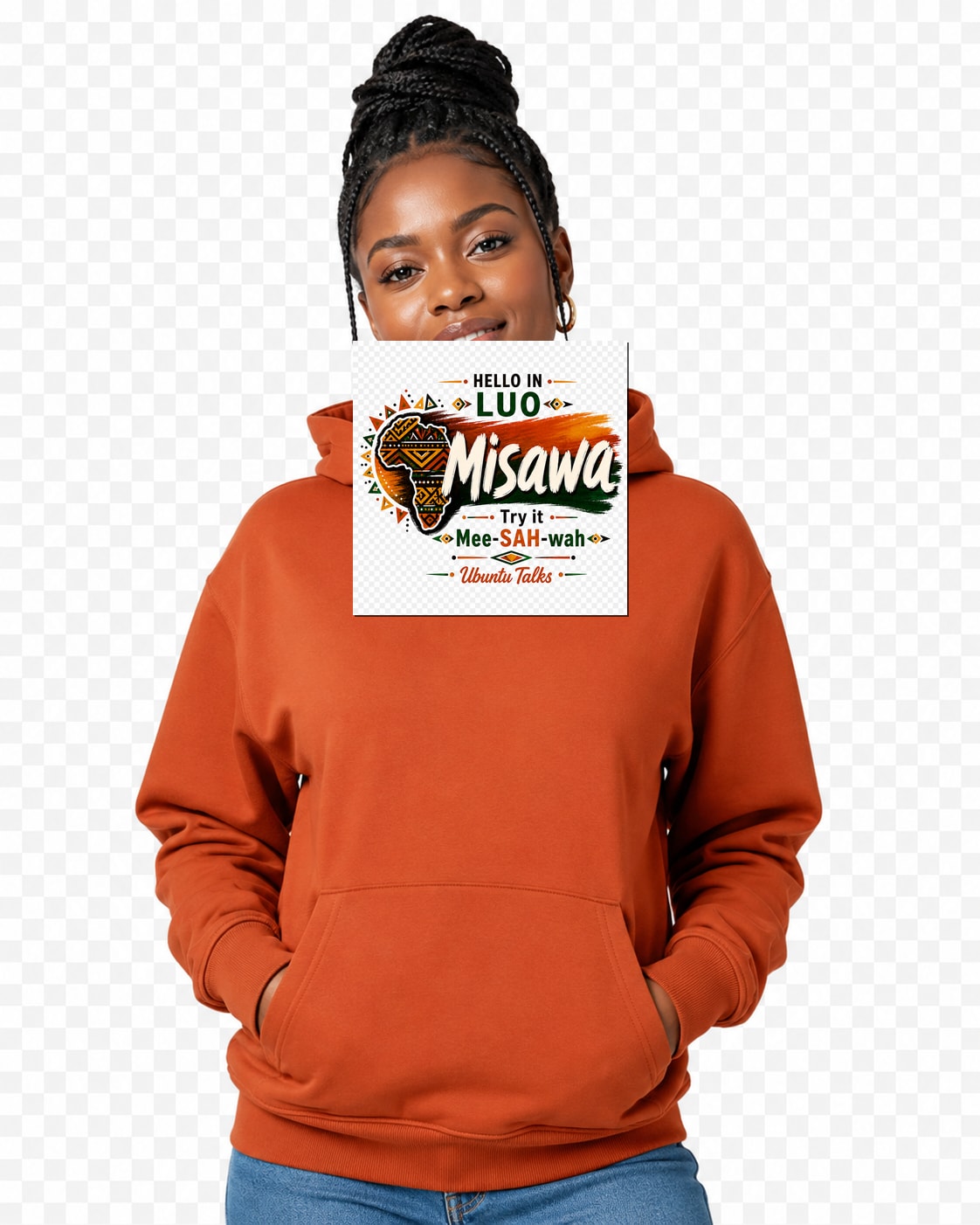 ubuntu-talks-susu-hello-hoodie-d01 — Custom model mockup