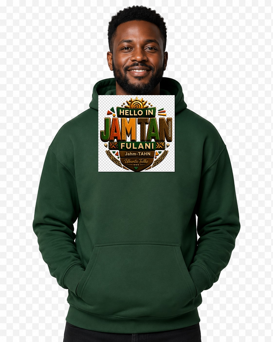ubuntu-talks-tigrinya-hello-hoodie-d04 — Custom model mockup