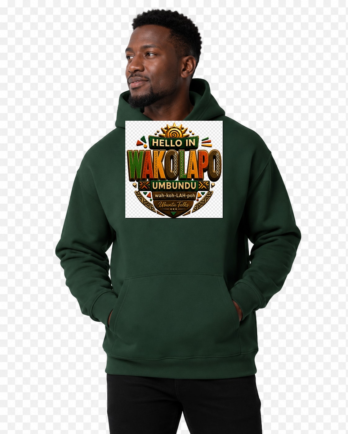 ubuntu-talks-umbundu-hello-hoodie-d04 — Custom model mockup