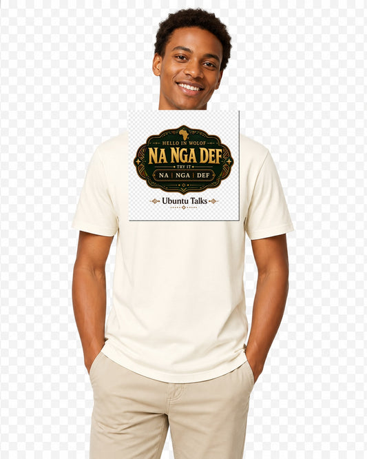 ubuntu-talks-wolof-hello-tee-d02 — Custom model mockup